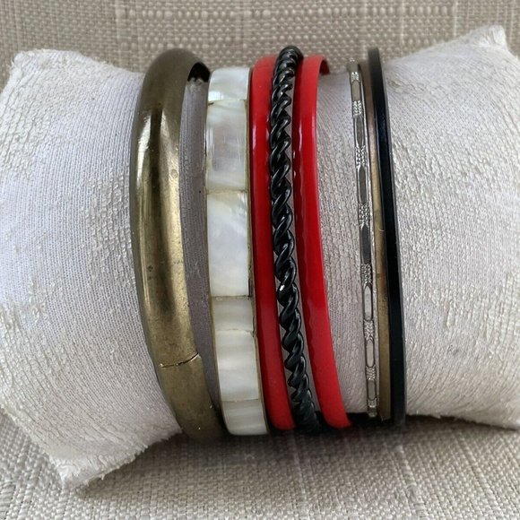 Women Bangles Multi Color Bracelet Fashion Wristband Jewelry Set Of 9 Bangles - Picture 3 of 12